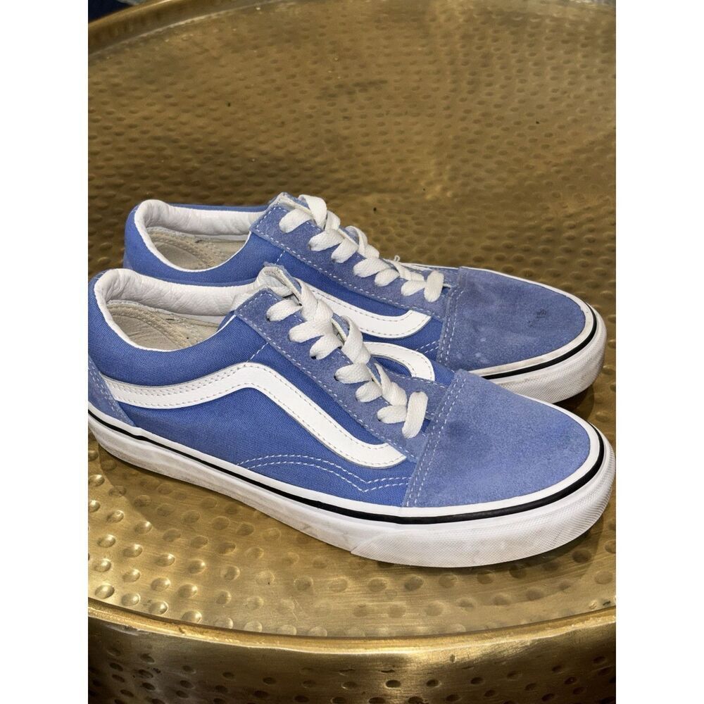 Vans Old Skool Blue White Canvas Men's Skate Casual Lace Up Sneakers